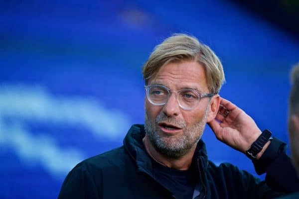 BIRKENHEAD, ENGLAND - Wednesday, July 12, 2017: Liverpool's manager Jürgen Klopp before a preseason friendly match against Tranmere Rovers at Prenton Park. (Pic by David Rawcliffe/Propaganda)