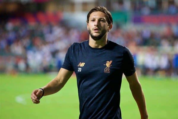 HONG KONG, CHINA - Wednesday, July 19, 2017: Liverpool's Adam Lallana warms-up before the Premier League Asia Trophy match between Liverpool and Crystal Palace at the Hong Kong International Stadium. (Pic by David Rawcliffe/Propaganda)