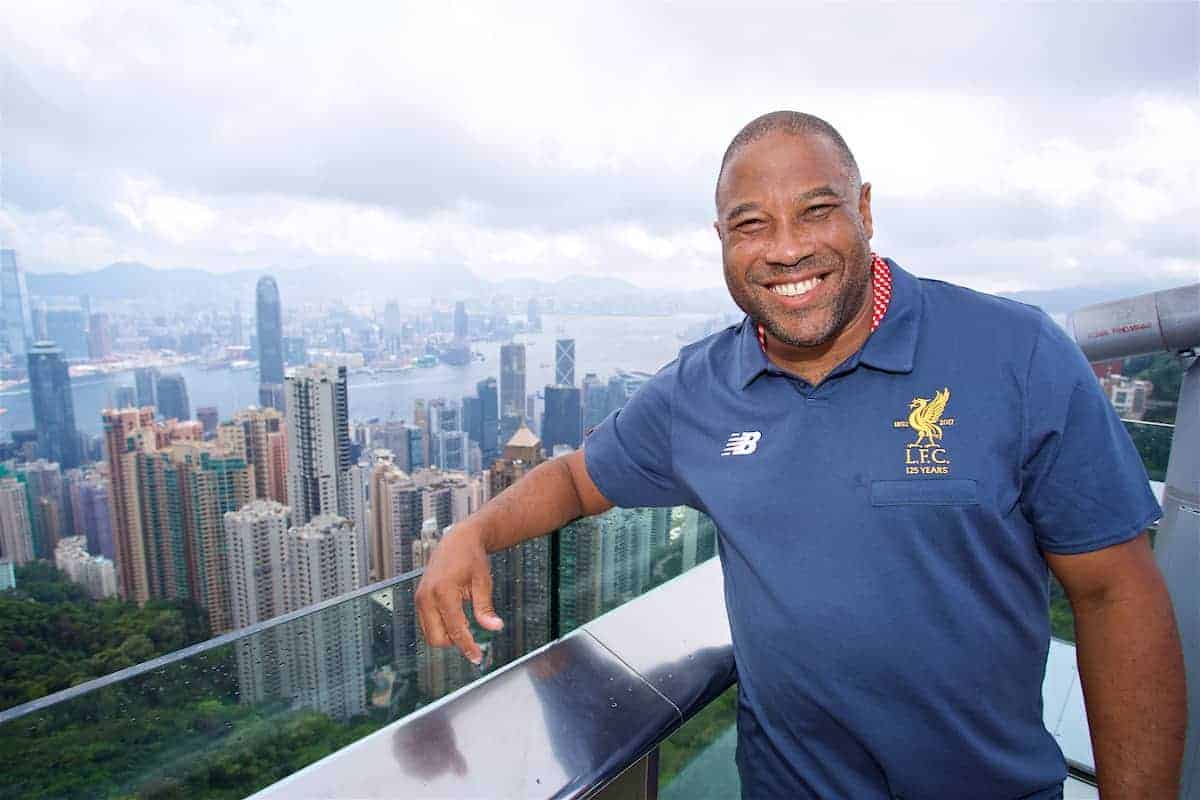 HONG KONG, CHINA - Friday, July 21, 2017: Liverpool legend John Barnes visits Victoria Peak to see the views of Hong Kong harbour during day five of the Premier League Asia Trophy 2017. (Pic by David Rawcliffe/Propaganda)