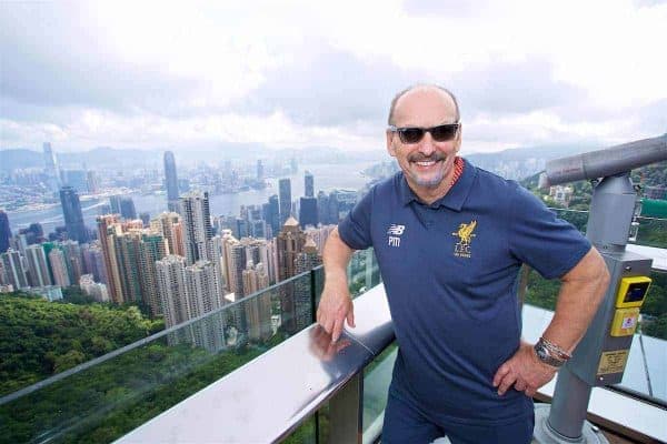 HONG KONG, CHINA - Friday, July 21, 2017: Liverpool's Chief Executive Peter Moore visits Victoria Peak to see the views of Hong Kong harbour during day five of the Premier League Asia Trophy 2017. (Pic by David Rawcliffe/Propaganda)