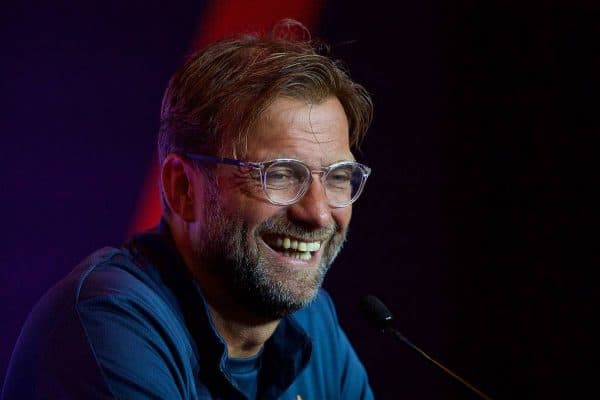 HONG KONG, CHINA - Friday, July 21, 2017: Liverpool's manager Jürgen Klopp during a press conference at the Grand Hyatt Hotel Hong Kong ahead of the Premier League Asia Trophy 2017. (Pic by David Rawcliffe/Propaganda)