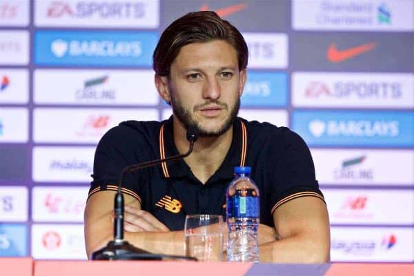 HONG KONG, CHINA - Friday, July 21, 2017: Liverpool's Adam Lallana during a press conference at the Grand Hyatt Hotel Hong Kong ahead of the Premier League Asia Trophy 2017. (Pic by David Rawcliffe/Propaganda)