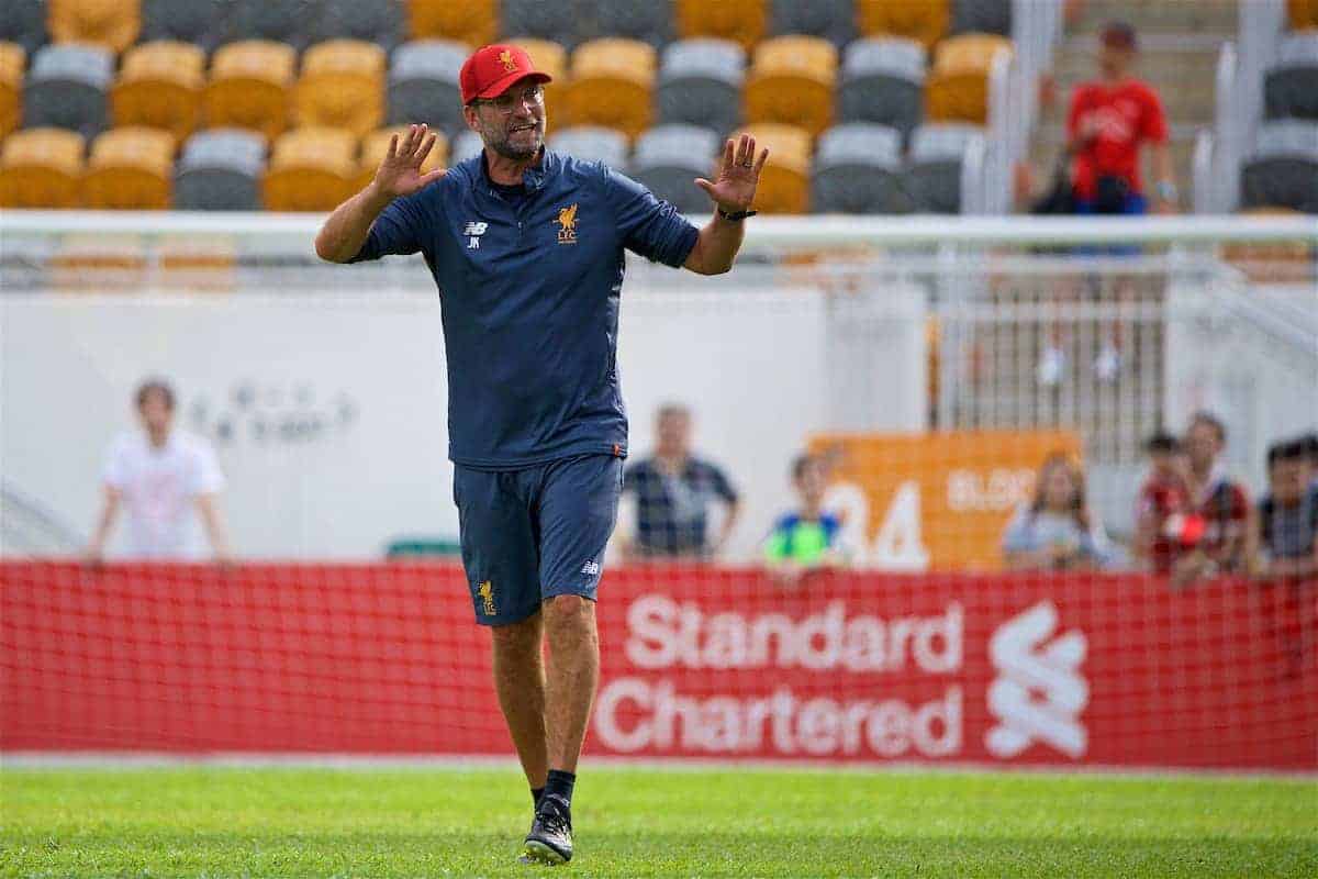 HONG KONG, CHINA - Friday, July 21, 2017: Liverpool's manager Jürgen Klopp during a training session at the Mong Kok Stadium during the Premier League Asia Trophy 2017. (Pic by David Rawcliffe/Propaganda)