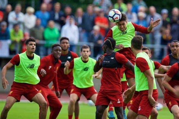 ROTTACH-EGERN, GERMANY - Friday, July 28, 2017: Liverpool's Roberto Firmino during a training session at FC Rottach-Egern on day three of the preseason training camp in Germany. (Pic by David Rawcliffe/Propaganda)