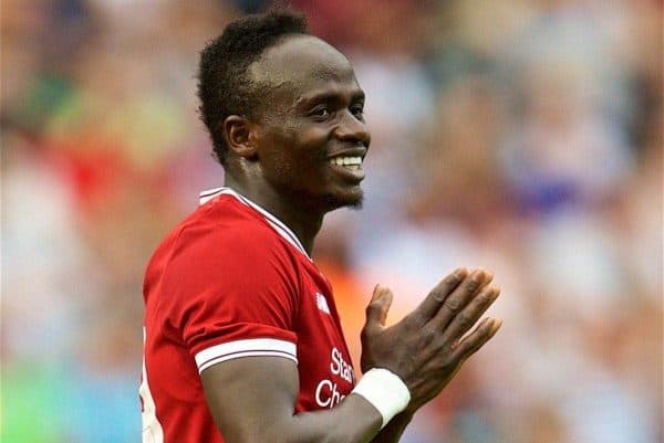 BERLIN, GERMANY - Saturday, July 29, 2017: Liverpool's Sadio Mane during a preseason friendly match celebrating 125 years of football for Liverpool and Hertha BSC Berlin at the Olympic Stadium. (Pic by David Rawcliffe/Propaganda)