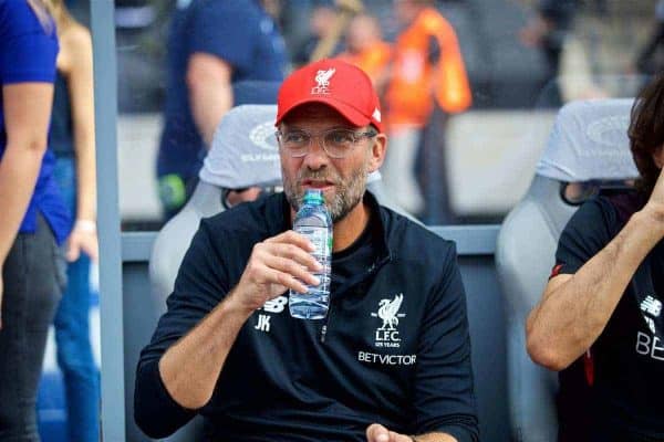 BERLIN, GERMANY - Saturday, July 29, 2017: Liverpool's manager Jürgen Klopp before a preseason friendly match celebrating 125 years of football for Liverpool and Hertha BSC Berlin at the Olympic Stadium. (Pic by David Rawcliffe/Propaganda)