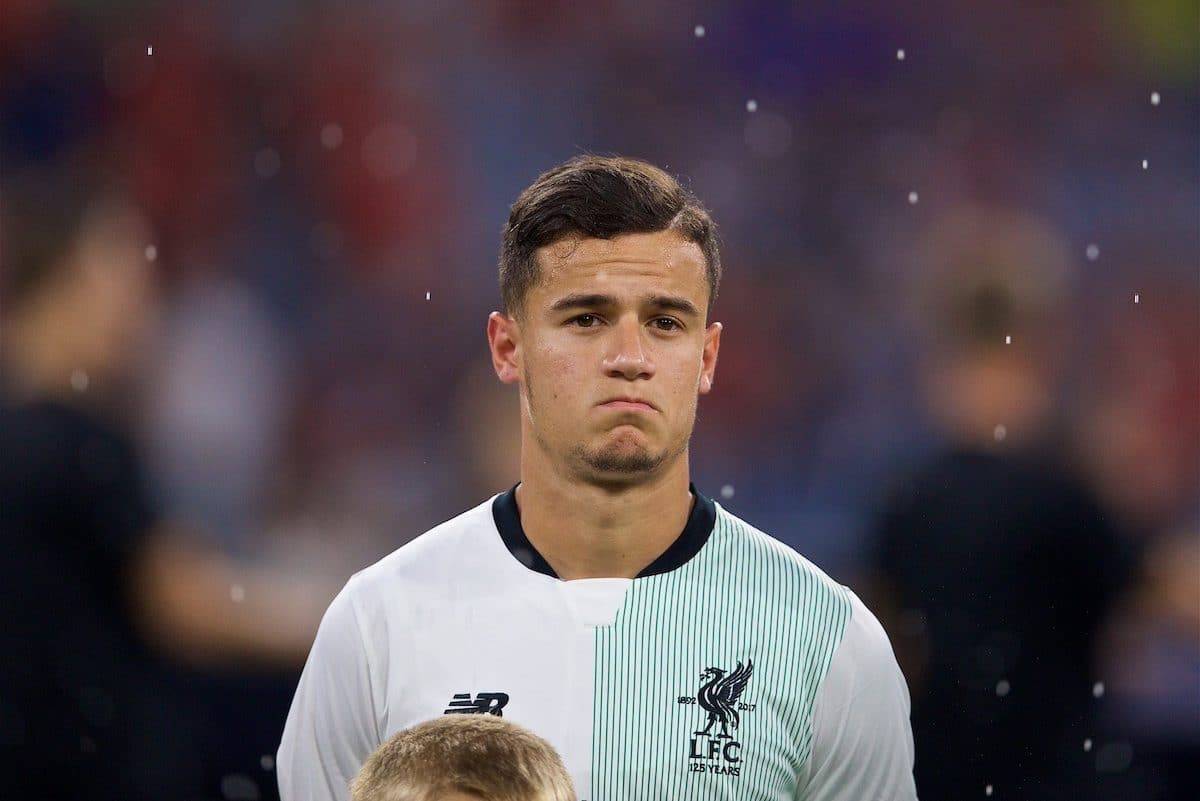 MUNICH, GERMANY - Tuesday, August 1, 2017: Liverpool's Philippe Coutinho Correia before the Audi Cup 2017 match between FC Bayern Munich and Liverpool FC at the Allianz Arena. (Pic by David Rawcliffe/Propaganda)