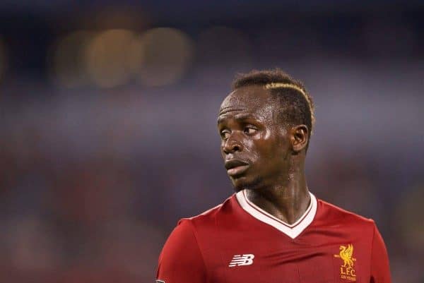 MUNICH, GERMANY - Wednesday, August 2, 2017: Liverpool's Sadio Mane during the Audi Cup 2017 final match between Liverpool FC and Atlético de Madrid's at the Allianz Arena. (Pic by David Rawcliffe/Propaganda)