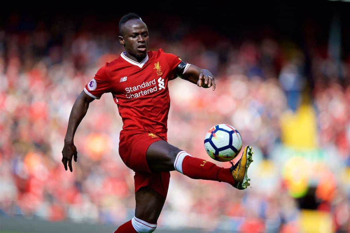 LIVERPOOL, ENGLAND - Saturday, August 19, 2017: Liverpool's Sadio Mane during the FA Premier League match between Liverpool and Crystal Palace at Anfield. (Pic by David Rawcliffe/Propaganda)