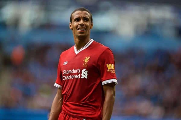 MANCHESTER, ENGLAND - Saturday, September 9, 2017: Liverpool's Joel Matip looks dejected as his side lose 5-0 during the FA Premier League match between Manchester City and Liverpool at the City of Manchester Stadium. (Pic by David Rawcliffe/Propaganda)