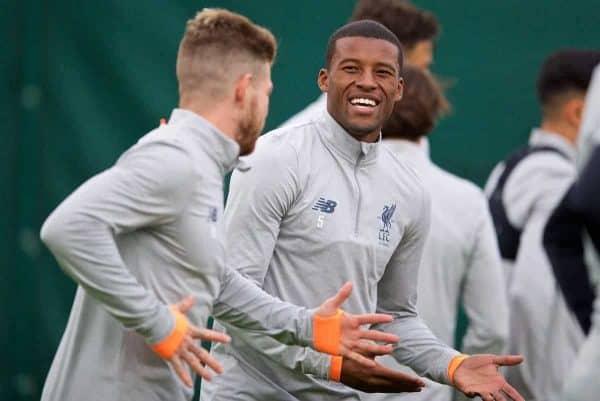 LIVERPOOL, ENGLAND - Tuesday, September 12, 2017: Liverpool's Georginio Wijnaldum during a training session at Melwood Training Ground ahead of the UEFA Champions League Group E match against Sevilla FC. (Pic by David Rawcliffe/Propaganda)