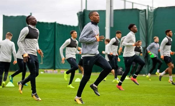 LIVERPOOL, ENGLAND - Tuesday, September 12, 2017: Liverpool's Daniel Sturridge during a training session at Melwood Training Ground ahead of the UEFA Champions League Group E match against Sevilla FC. (Pic by David Rawcliffe/Propaganda)