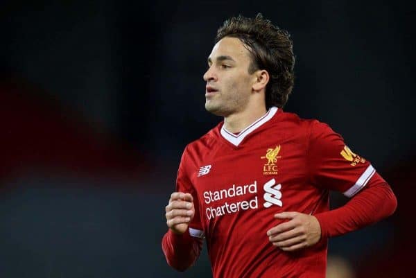 LIVERPOOL, ENGLAND - Friday, September 22, 2017: Liverpool's Lazar Markovic during the Under-23 FA Premier League 2 Division 1 match between Liverpool and Tottenham Hotspur at Anfield. (Pic by David Rawcliffe/Propaganda)