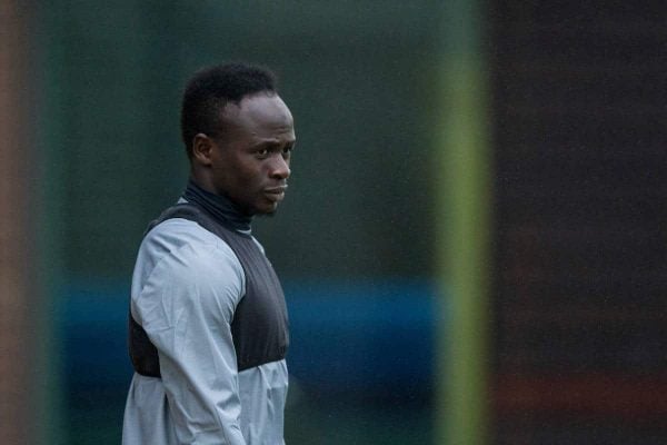 LIVERPOOL, ENGLAND - Monday, September 25, 2017: Liverpool's Sadio Mane during a training session at Melwood Training Ground ahead of the UEFA Champions League Group E match against FC Spartak Moscow. (Pic by Paul Greenwood/Propaganda)