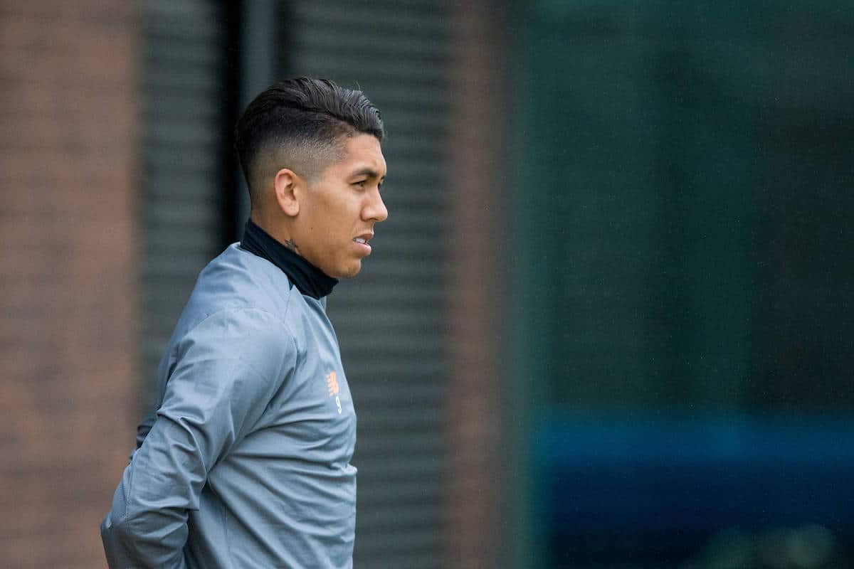 LIVERPOOL, ENGLAND - Monday, September 25, 2017: Liverpool's Roberto Firmino during a training session at Melwood Training Ground ahead of the UEFA Champions League Group E match against FC Spartak Moscow. (Pic by Paul Greenwood/Propaganda)