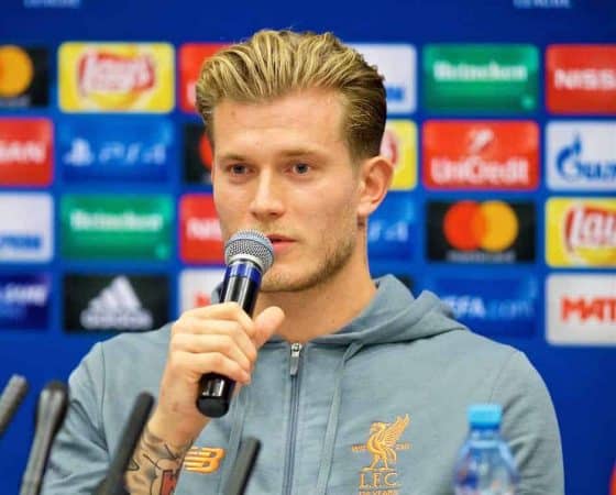 MOSCOW, RUSSIA - Monday, September 25, 2017: Liverpool's goalkeeper Loris Karius during a press conference at the Sheraton Aiport Hotel ahead of the UEFA Champions League Group E match against Spartak Moscow FC. (Pic by David Rawcliffe/Propaganda)