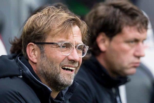 NEWCASTLE-UPON-TYNE, ENGLAND - Sunday, October 1, 2017: Jurgen Klopp during the FA Premier League match between Newcastle United and Liverpool at St. James' Park. (Pic by Paul Greenwood/Propaganda)