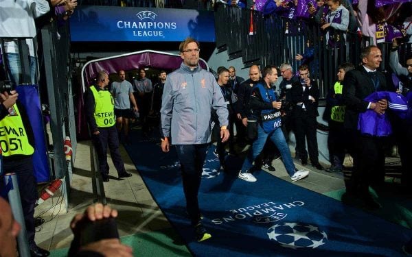 MARIBOR, SLOVENIA - Tuesday, October 17, 2017: Liverpool's manager Jürgen Klopp before the UEFA Champions League Group E match between NK Maribor and Liverpool at the Stadion Ljudski vrt. (Pic by David Rawcliffe/Propaganda)