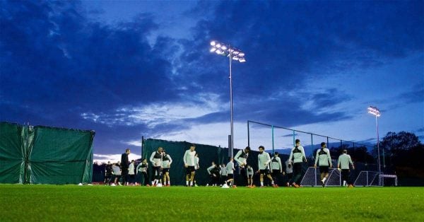 LIVERPOOL, ENGLAND - Tuesday, October 31, 2017: Liverpool's players during a training session at Melwood ahead of the UEFA Champions League Group E match between Liverpool FC and NK Maribor. (Pic by David Rawcliffe/Propaganda)