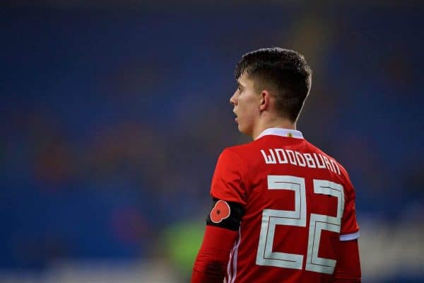 CARDIFF, WALES - Tuesday, November 14, 2017: Wales' Ben Woodburn during the international friendly match between Wales and Panama at the Cardiff City Stadium. (Pic by David Rawcliffe/Propaganda)