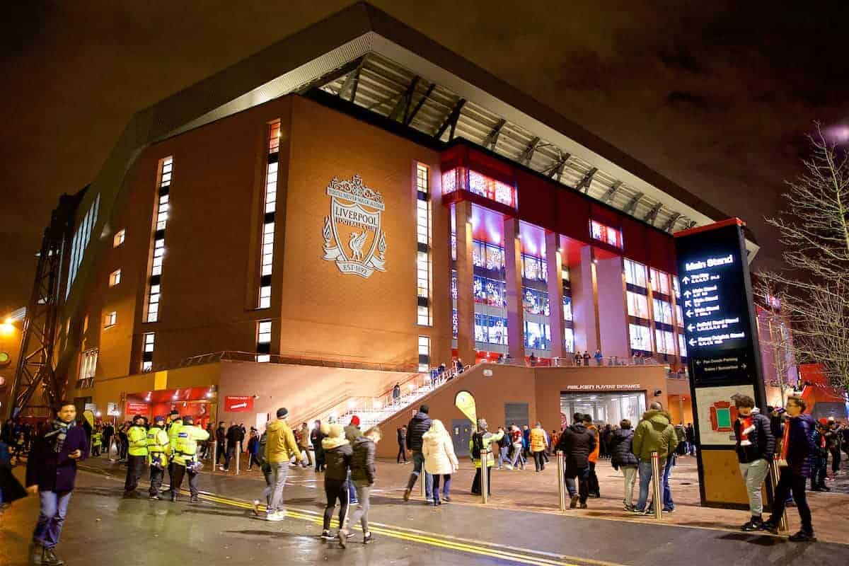 LIVERPOOL, ENGLAND - Wednesday, December 6, 2017: An exterior view of the new Main Stand before the UEFA Champions League Group E match between Liverpool FC and FC Spartak Moscow at Anfield. (Pic by David Rawcliffe/Propaganda)