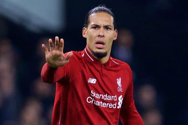 MANCHESTER, ENGLAND - Thursday, January 3, 2019: Liverpool's Virgil van Dijk during the FA Premier League match between Manchester City FC and Liverpool FC at the Etihad Stadium. (Pic by David Rawcliffe/Propaganda)