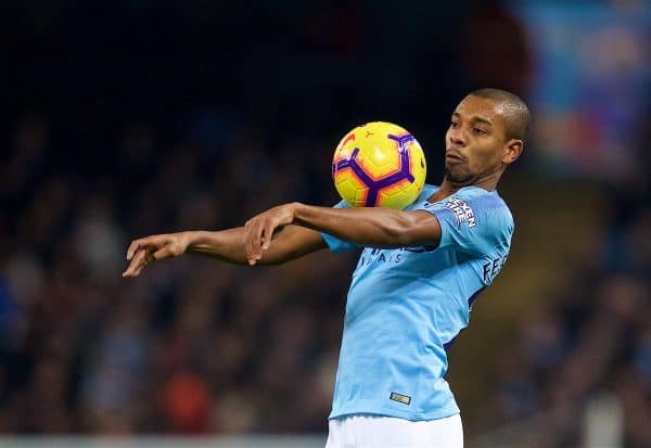 MANCHESTER, ENGLAND - Thursday, January 3, 2019: Manchester City's Fernando Luiz Roza 'Fernandinho' during the FA Premier League match between Manchester City FC and Liverpool FC at the Etihad Stadium. (Pic by David Rawcliffe/Propaganda)