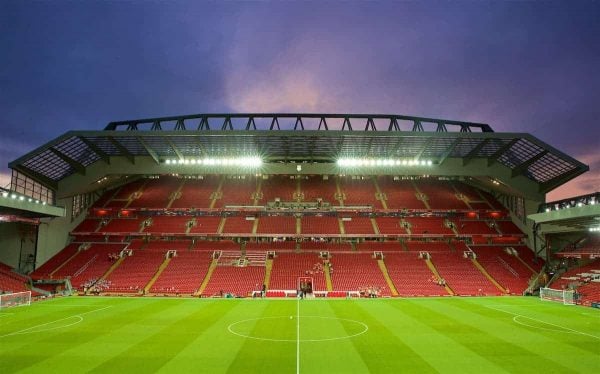 LIVERPOOL, ENGLAND - Sunday, January 14, 2018: A general view of the new Main Stand before the FA Premier League match between Liverpool and Manchester City at Anfield. (Pic by David Rawcliffe/Propaganda)