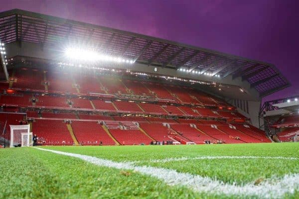 LIVERPOOL, ENGLAND - Sunday, January 14, 2018: A general view of the new Main Stand before the FA Premier League match between Liverpool and Manchester City at Anfield. (Pic by David Rawcliffe/Propaganda)