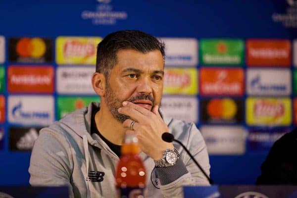 PORTO, PORTUGAL - Tuesday, February 13, 2018: FC Porto head coach Sérgio Conceição during a press conference at the Estádio do Dragão ahead of the UEFA Champions League Round of 16 1st leg match between FC Porto and Liverpool FC. (Pic by David Rawcliffe/Propaganda)