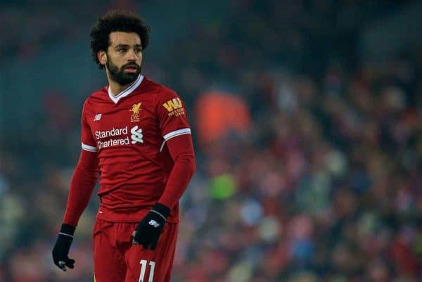 LIVERPOOL, ENGLAND - Saturday, March 3, 2018: Liverpool's Mohamed Salah during the FA Premier League match between Liverpool FC and Newcastle United FC at Anfield. (Pic by Peter Powell/Propaganda)