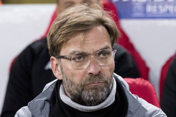 LIVERPOOL, ENGLAND - Monday, March 5, 2018: Liverpool's manager J¸rgen Klopp before the UEFA Champions League Round of 16 2nd leg match between Liverpool FC and FC Porto at Anfield. (Pic by Paul Greenwood/Propaganda)
