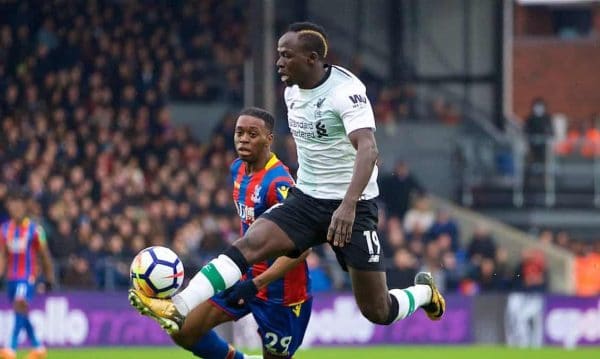 LONDON, ENGLAND - Saturday, March 31, 2018: Liverpool's Sadio Mane during the FA Premier League match between Crystal Palace FC and Liverpool FC at Selhurst Park. (Pic by Dave Shopland/Propaganda)