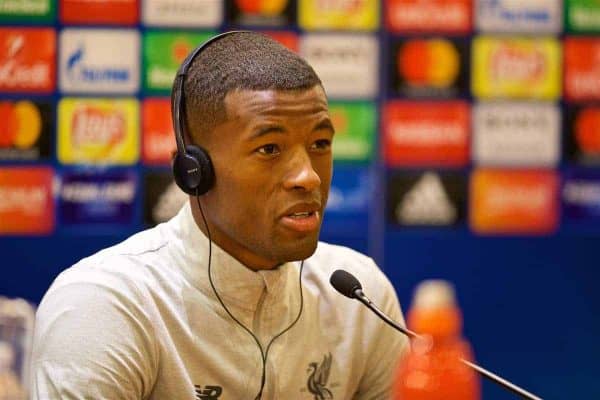 ROME, ITALY - Tuesday, May 1, 2018: Liverpool's Georginio Wijnaldum during a press conference at the Stadio Olimpico ahead of the UEFA Champions League Semi-Final 2nd Leg match between AS Roma and Liverpool FC. Liverpool lead 5-2 from the 1st Leg. (Pic by David Rawcliffe/Propaganda)