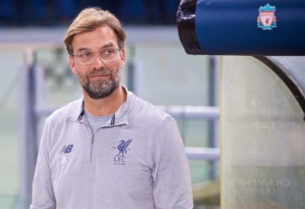 ROME, ITALY - Wednesday, May 2, 2018: Liverpool's manager Jürgen Klopp before the UEFA Champions League Semi-Final 2nd Leg match between AS Roma and Liverpool FC at the Stadio Olimpico. (Pic by David Rawcliffe/Propaganda)