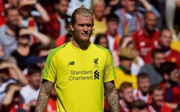LIVERPOOL, ENGLAND - Sunday, May 13, 2018: Liverpool's goalkeeper Loris Karius during the FA Premier League match between Liverpool FC and Brighton & Hove Albion FC at Anfield. (Pic by David Rawcliffe/Propaganda)