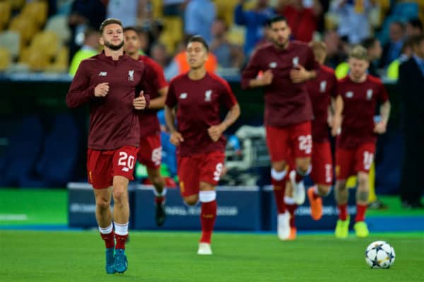 KIEV, UKRAINE - Saturday, May 26, 2018: Liverpool's Adam Lallana during the pre-match warm-up before the UEFA Champions League Final match between Real Madrid CF and Liverpool FC at the NSC Olimpiyskiy. (Pic by Peter Powell/Propaganda)