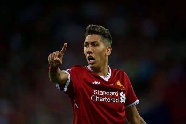 KIEV, UKRAINE - Saturday, May 26, 2018: Liverpool's Roberto Firmino during the UEFA Champions League Final match between Real Madrid CF and Liverpool FC at the NSC Olimpiyskiy. (Pic by Peter Powell/Propaganda)