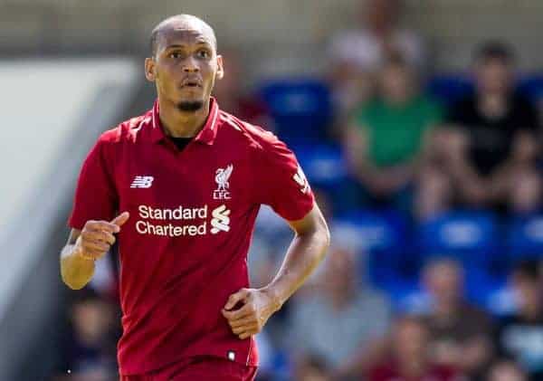 CHESTER, ENGLAND - Saturday, July 7, 2018: Liverpool's Fabinho during a preseason friendly match between Chester FC and Liverpool FC at the Deva Stadium. (Pic by Paul Greenwood/Propaganda)