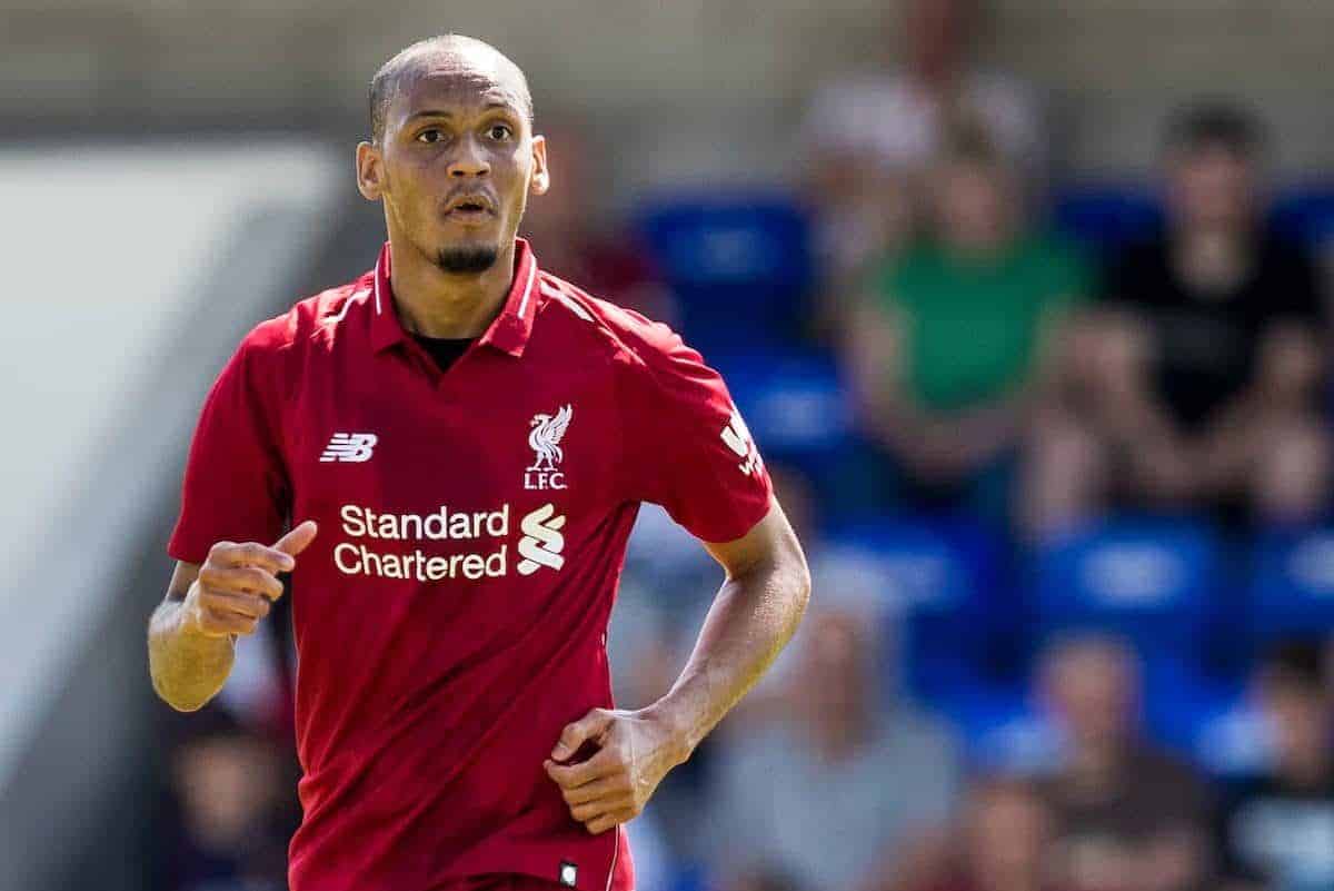 CHESTER, ENGLAND - Saturday, July 7, 2018: Liverpool's Fabinho during a preseason friendly match between Chester FC and Liverpool FC at the Deva Stadium. (Pic by Paul Greenwood/Propaganda)