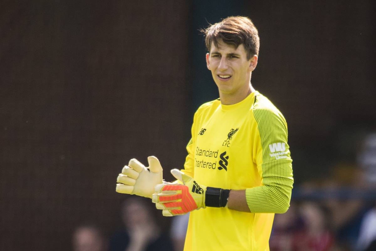 BURY, ENGLAND - Saturday, July 14, 2018: Liverpool's goalkeeper Kamil Grabara during a preseason friendly match between Bury FC and Liverpool FC at Gigg Lane. (Pic by Paul Greenwood/Propaganda)