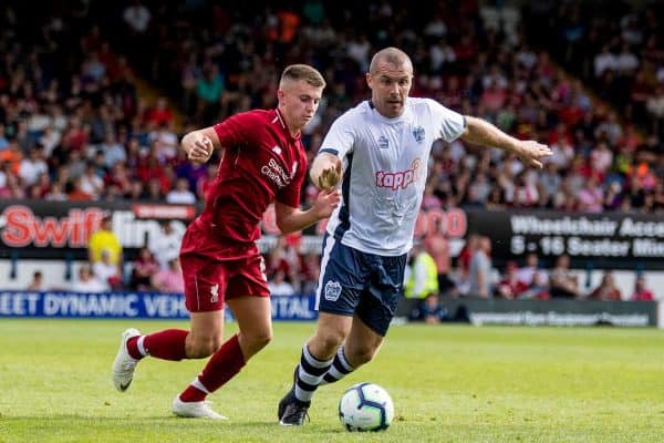 BURY, ENGLAND - Saturday, July 14, 2018: Liverpool's Ben Woodburn during a preseason friendly match between Bury FC and Liverpool FC at Gigg Lane. (Pic by Paul Greenwood/Propaganda)