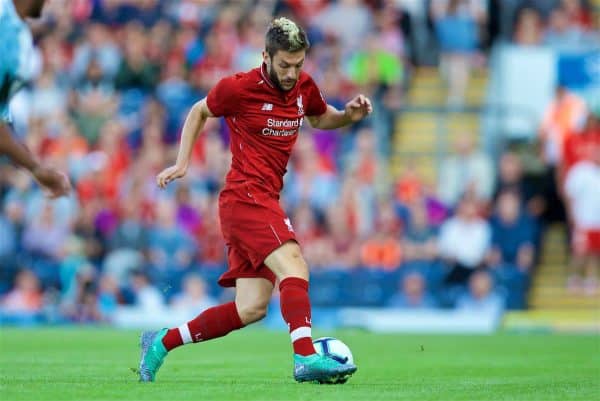 BLACKBURN, ENGLAND - Thursday, July 19, 2018: Liverpool's Adam Lallana during a preseason friendly match between Blackburn Rovers FC and Liverpool FC at Ewood Park. (Pic by David Rawcliffe/Propaganda)