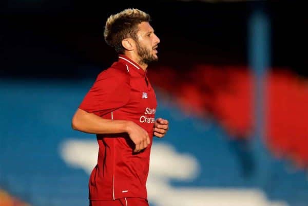 BLACKBURN, ENGLAND - Thursday, July 19, 2018: Liverpool's Adam Lallana during a preseason friendly match between Blackburn Rovers FC and Liverpool FC at Ewood Park. (Pic by David Rawcliffe/Propaganda)