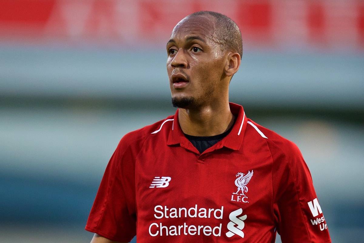 BLACKBURN, ENGLAND - Thursday, July 19, 2018: Liverpool's new signing Fabio Henrique Tavares 'Fabinho' during a preseason friendly match between Blackburn Rovers FC and Liverpool FC at Ewood Park. (Pic by David Rawcliffe/Propaganda)