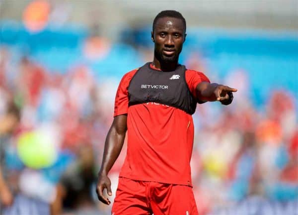 CHARLOTTE, USA - Saturday, July 21, 2018: Liverpool's Naby Keita during a training session at the Bank of America Stadium ahead of a preseason International Champions Cup match between Borussia Dortmund and Liverpool FC. (Pic by David Rawcliffe/Propaganda)