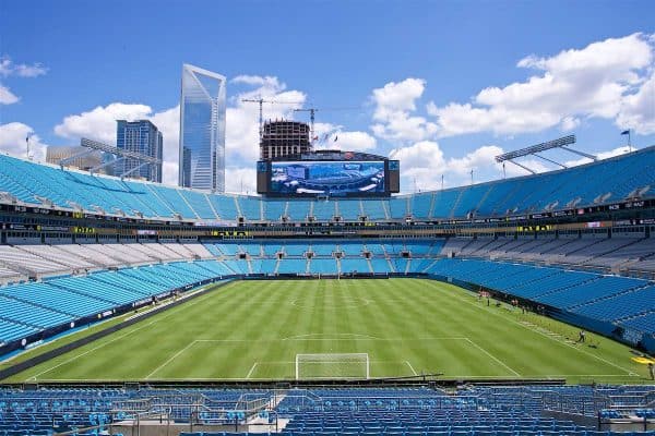 CHARLOTTE, USA - Saturday, July 21, 2018: A general view of the Bank of America Stadium before Liverpool's training session ahead of a preseason International Champions Cup match between Borussia Dortmund and Liverpool FC. (Pic by David Rawcliffe/Propaganda)