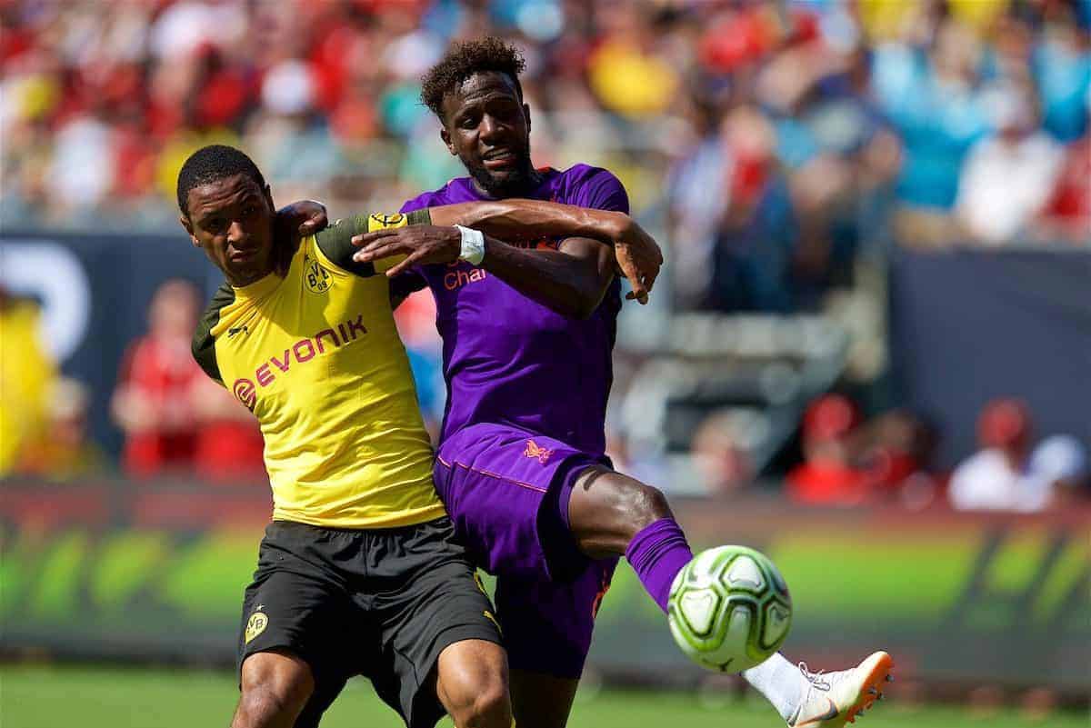 CHARLOTTE, USA - Sunday, July 22, 2018: Liverpool's Divock Origi during a preseason International Champions Cup match between Borussia Dortmund and Liverpool FC at the Bank of America Stadium. (Pic by David Rawcliffe/Propaganda)