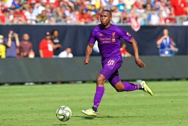 CHARLOTTE, USA - Sunday, July 22, 2018: Liverpool's Daniel Sturridge during a preseason International Champions Cup match between Borussia Dortmund and Liverpool FC at the Bank of America Stadium. (Pic by David Rawcliffe/Propaganda)