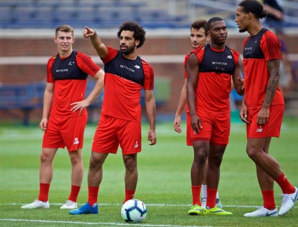 ANN ARBOR, USA - Friday, July 27, 2018: Liverpool's Mohamed Salah during a training session ahead of the preseason International Champions Cup match between Manchester United FC and Liverpool FC at the Michigan Stadium. (Pic by David Rawcliffe/Propaganda)